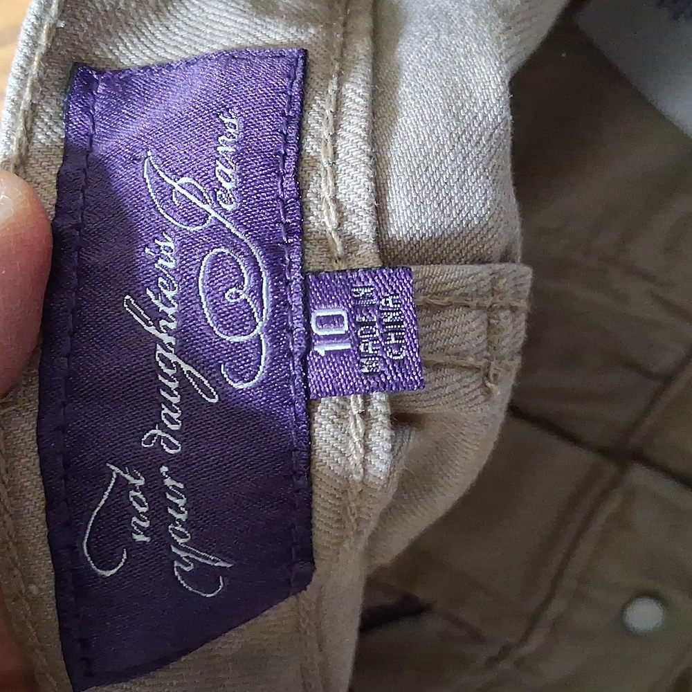 NYDJ Jeans 10 Womens TAN ?? STRAIGHT ?? Preowned Used Pants - Picture 5 of 6